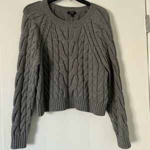 Gray Cable Knit Sweater